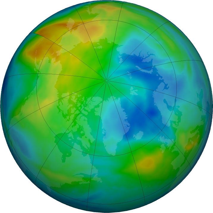 Arctic ozone map for 19 November 2019